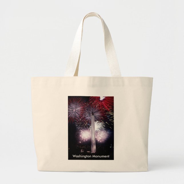 Bolsa Tote Grande Fireworks do Washington Monument (Frente)