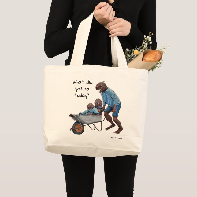 Bolsa Tote Grande Fish Man Autumn Fantasy Art Toad Bag (Frente (produto))