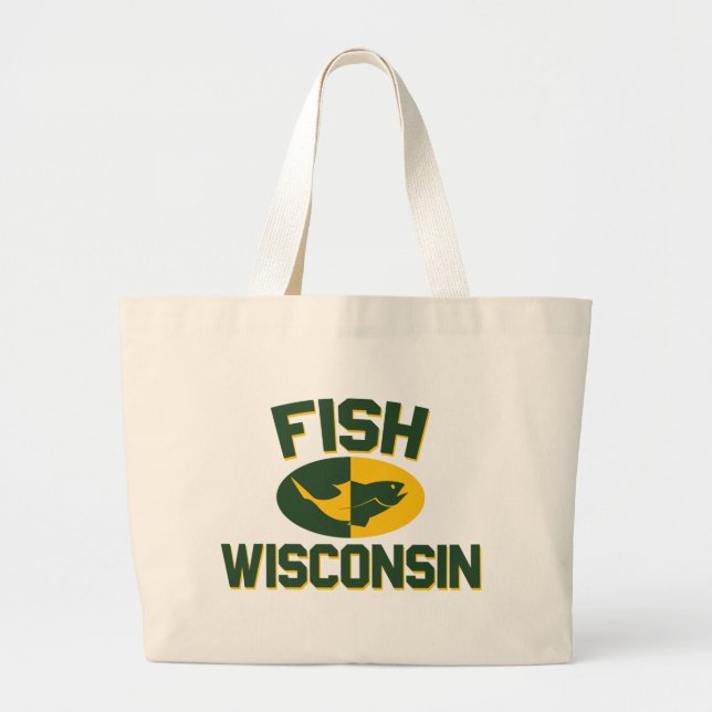Bolsa Tote Grande Fish Wisconsin (Frente)