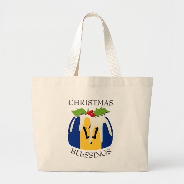 Bolsa Tote Grande FLAG de Pudim de Natal (Frente)