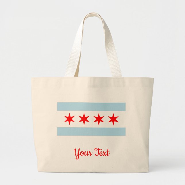 Bolsa Tote Grande Flag of Chicago, Illinois (Frente)
