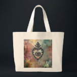 Bolsa Tote Grande Flaming Heart Jumbo Tote Bag<br><div class="desc">The symbolism of the flaming heart with all-seeing eye often represents divine love and compassion. This artwork was made by artist Deborah K using AI.</div>