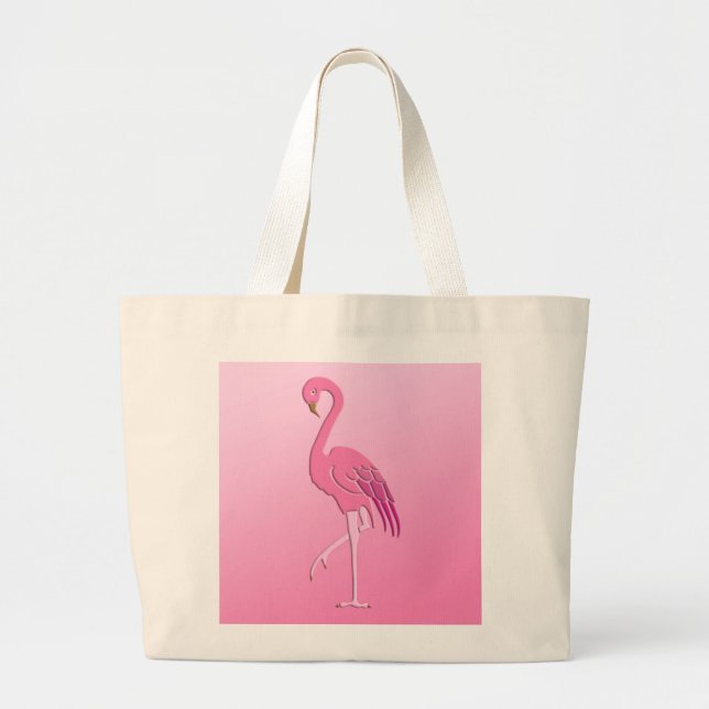 Bolsa Tote Grande flamingo rosa bonito (Frente)
