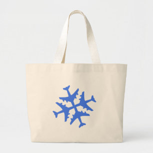 Bolsa Tote Grande Floco de neve do avião