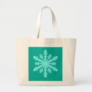 Bolsa Tote Grande Floco de Neve Ikat - Turquesa e aqua