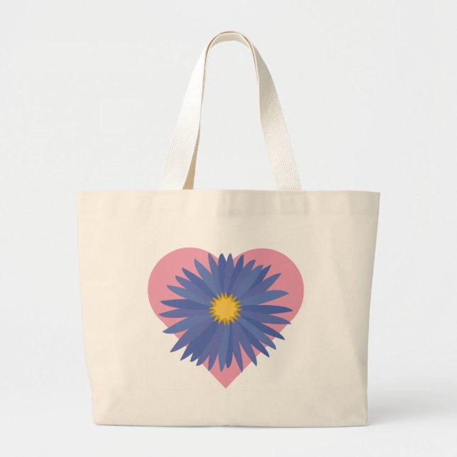 Bolsa Tote Grande Flor Coração (Frente)