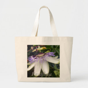 Bolsa Tote Grande Flor de Paixão Branco e Mauve