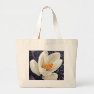 Bolsa Tote Grande Flor do açafrão do dia chuvoso