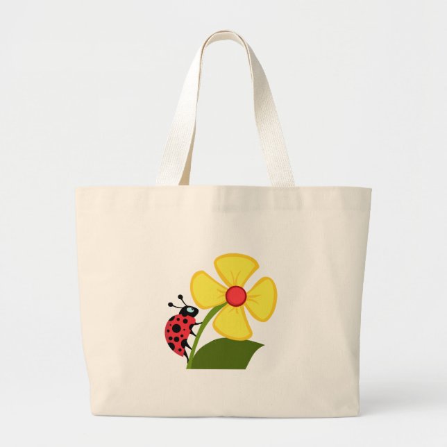 Bolsa Tote Grande Flor do joaninha (Frente)