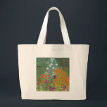Bolsa Tote Grande flor jardim klimt gustav cottage<br><div class="desc">Um clássico trabalho de arte de Gustav Klimt,  Cottage Garden,  Bauergarten,  1907,  é um close up of a florden,  uma pintura floral colorida.</div>
