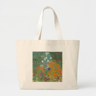 Bolsa Tote Grande flor+jardim+klimt+gustav+cottage