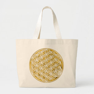Bolsa Tote Grande Flor Live/ouro completo