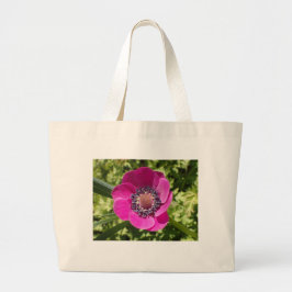 Bolsa Tote Grande flor púrpura exótica, macro foto -