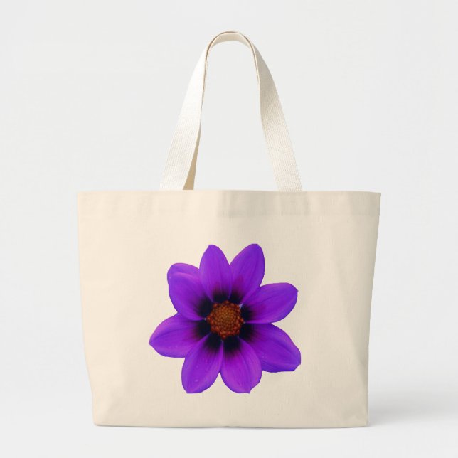 Bolsa Tote Grande Flor Roxo em Esco (Frente)