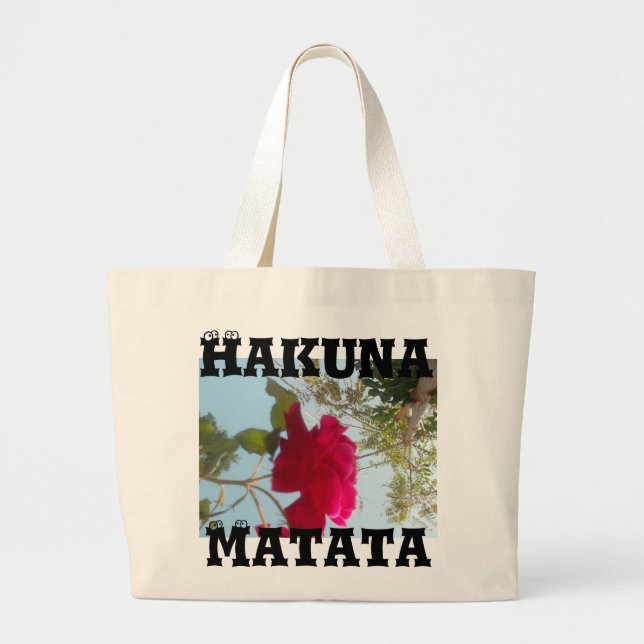 Bolsa Tote Grande Floração Celestial: Uma Rosa Contra o Céu (Frente)