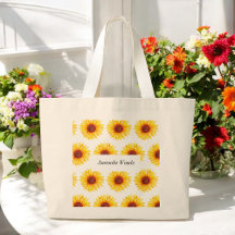 Floral Branco Amarelo Sunflower