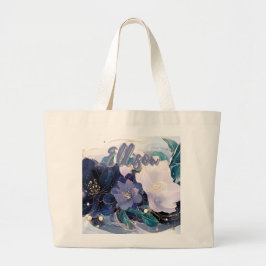 Bolsa Tote Grande Floral Escuro Elegante