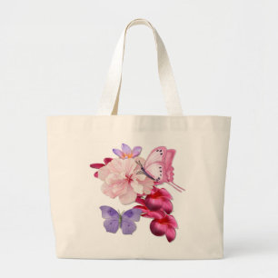 Bolsa Tote Grande Floral exótico para a mãe