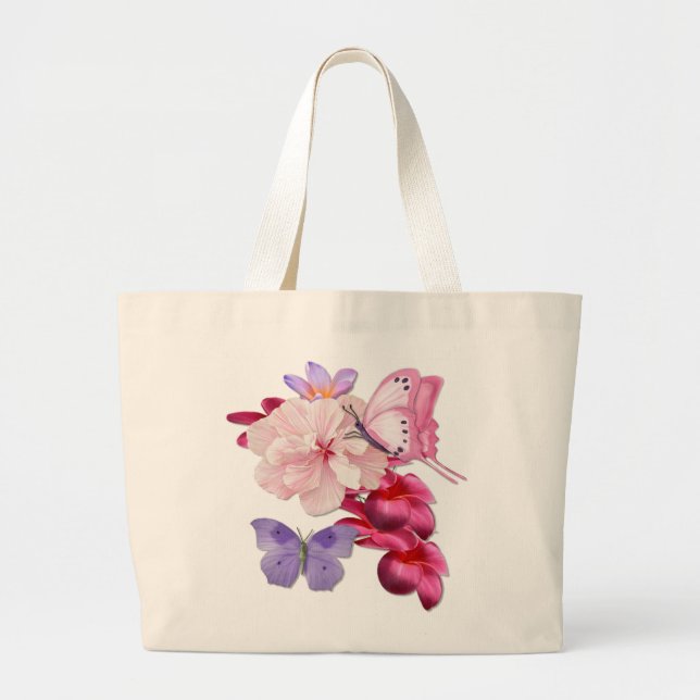 Bolsa Tote Grande Floral exótico para a mãe (Frente)