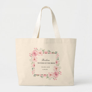 Bolsa Tote Grande Floral Rosa Mãe da Noiva