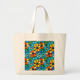 Bolsa Tote Grande Floral Vibrante 