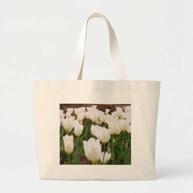 Bolsa Tote Grande Flores Brancas (Frente)