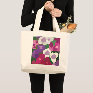 Bolsa Tote Grande Flores Coloridas de Spiderwort Floral