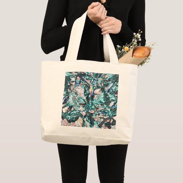 Bolsa Tote Grande Flores de Aquarela Flora Artsy (Frente (produto))