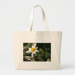 Bolsa Tote Grande Flores de margarida branca selvagens