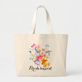 Bolsa Tote Grande Flores de Mola - Balão de Artes de Bridesmaid