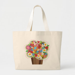 Bolsa Tote Grande Flores De Mola De Cupcake Quente