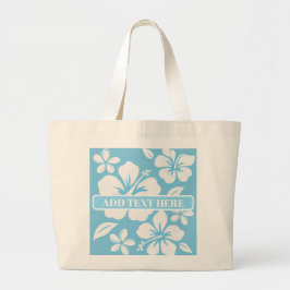 Bolsa Tote Grande Flores de Praia Azul Tropicais