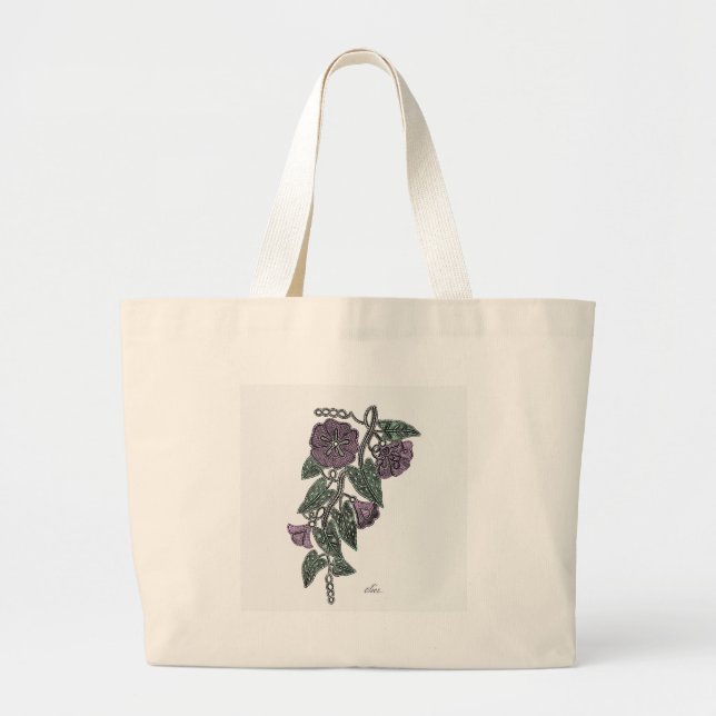 Bolsa Tote Grande Flores de rendas (Frente)