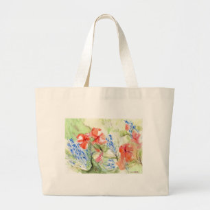 Bolsa Tote Grande Flores do bálsamo e do Lobelia