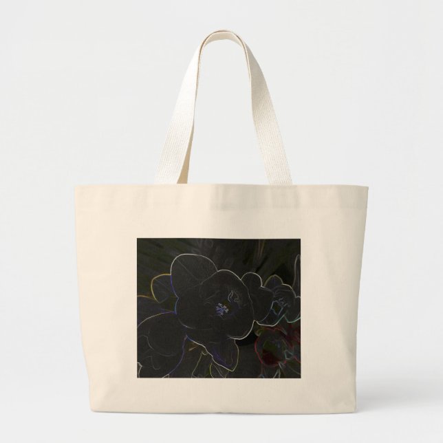 Bolsa Tote Grande flores freesia esboçadas (Frente)