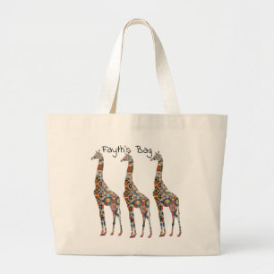 Bolsa Tote Grande Florillas Giraffe Tote Bag