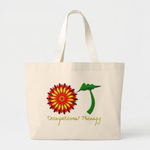 Bolsa Tote Grande Flower power vermelho