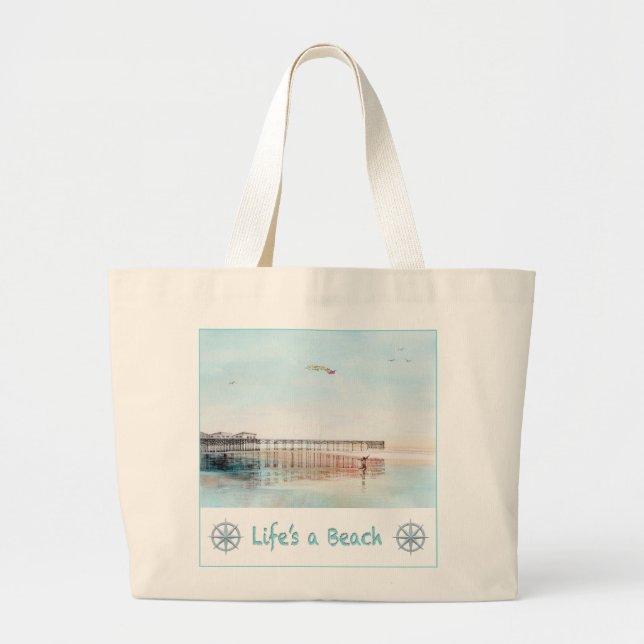 Bolsa Tote Grande Flying High at Low Tide Tote Bag (Frente)