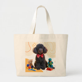 Bolsa Tote Grande Fofinho Black Poodle Chenille Tote Bag
