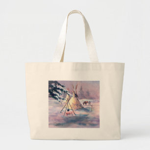 Bolsa Tote Grande FOGO & APPALOOSA do TIPI do INVERNO por SHARON