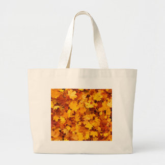 Bolsa Tote Grande Folhas de Bordo Amarelo de Outono