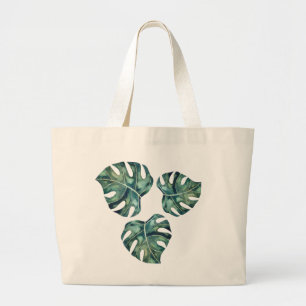 Bolsa Tote Grande Folhas tropicais natureza verão elegante moderno