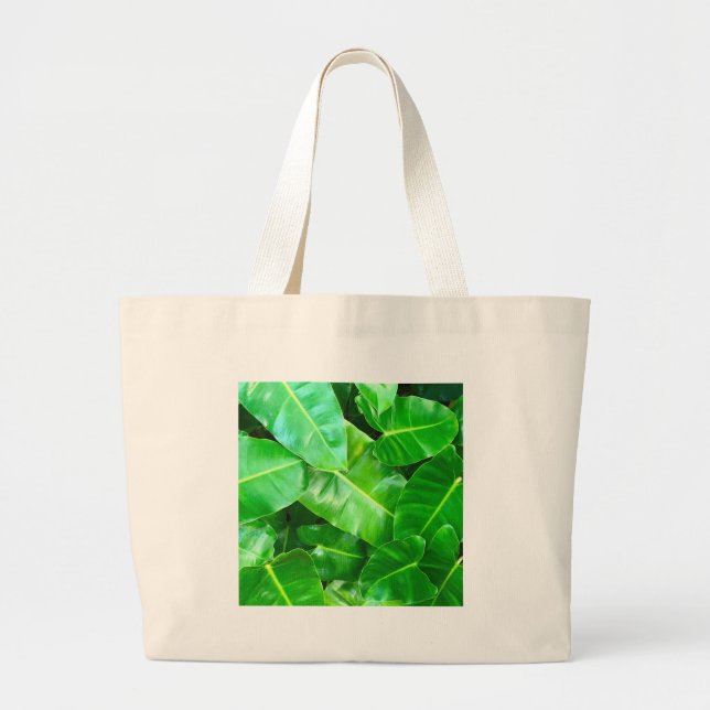 Bolsa Tote Grande Folhas verdes Palm Folha Floresta tropical (Frente)