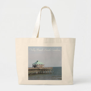 Bolsa Tote Grande Folly Beach SC, Pier, Charleston, fotografia