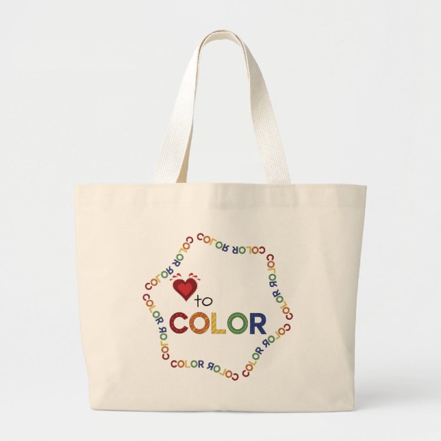 Bolsa Tote Grande Fonte adulta da coloração (Frente)