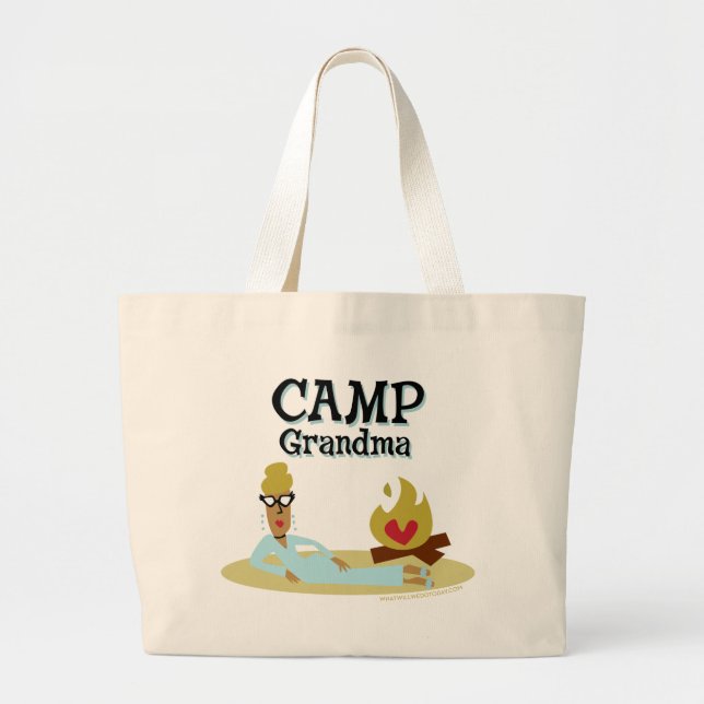 Bolsa Tote Grande Forma da avó do acampamento (Frente)