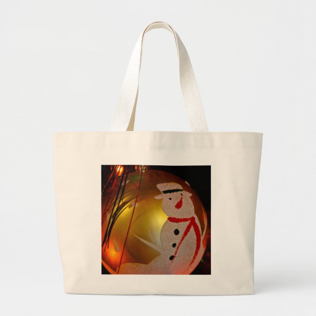 Bolsa Tote Grande Fosco Snowman Ornament (Frente)