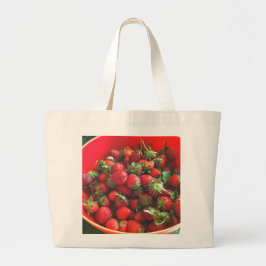 Bolsa Tote Grande Foto da fruta vermelha do Morango