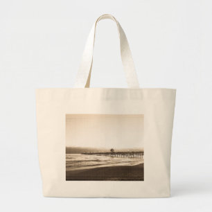 Bolsa Tote Grande Foto da vintagem da praia do San Clemete Per Calif