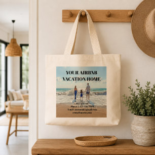 Bolsa Tote Grande Foto de locação de casa anfitriã de verão férias c
